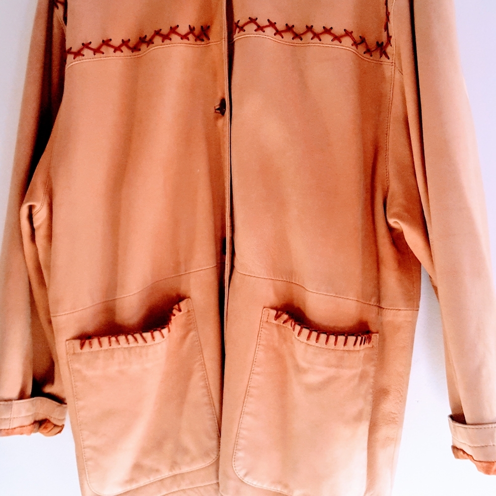 Vintage 80s Raffael Southwestern Leather Jacket, M